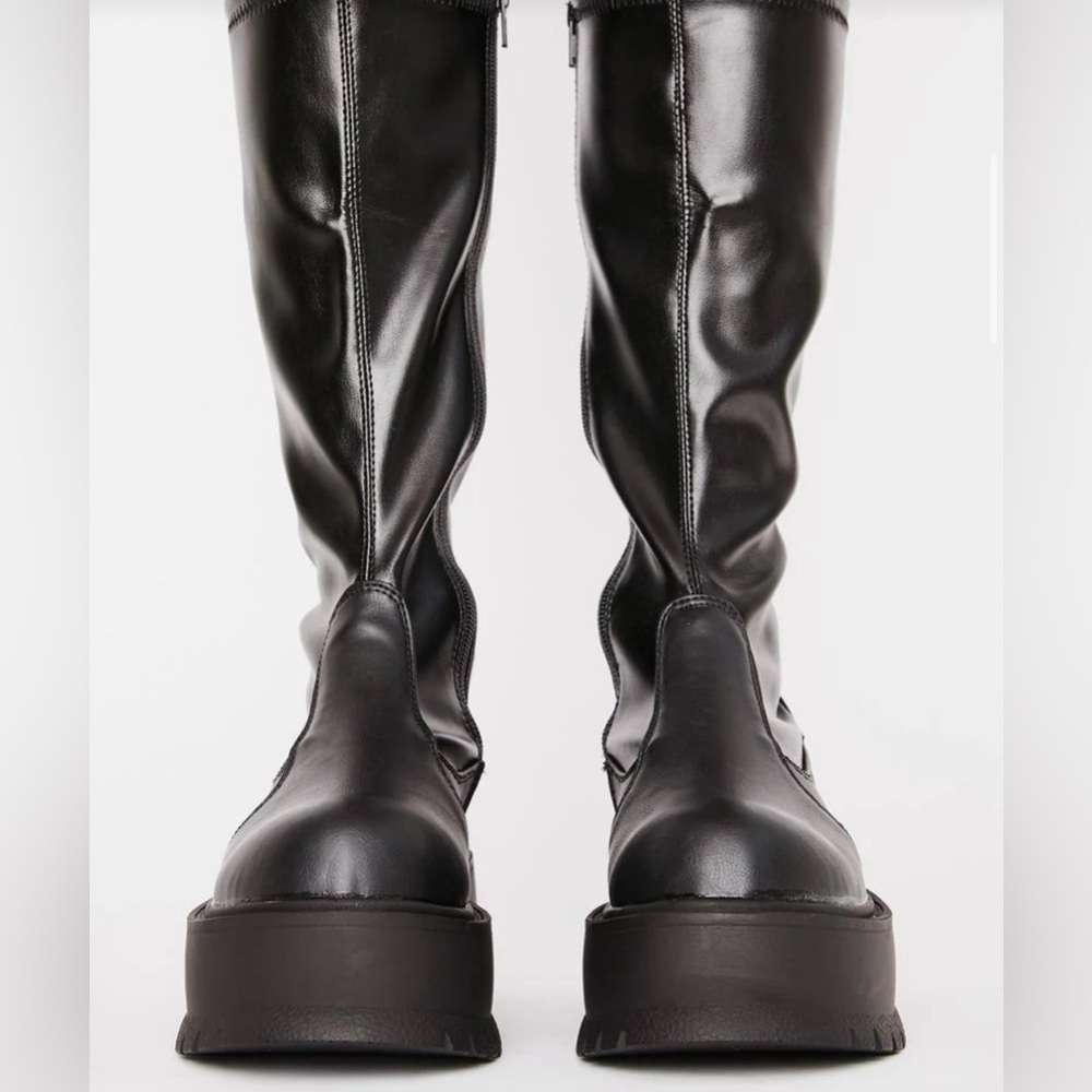 Slacker 200 Knee High Demonia Boots Platform - image 3